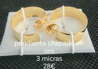 Pendientes Aro Chapado Oro 3 micras