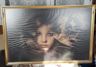 Cuadro con marco de madera