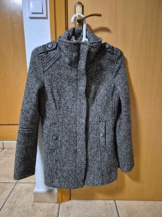 Abrigo paño Bershka gris
