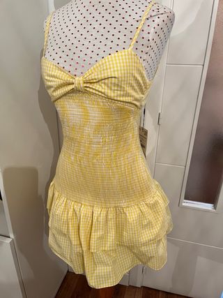 Vestido Zara Amarillo Gingham