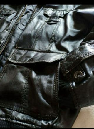 Cazadora Piel Jack Jones T42 Negra