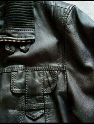 Cazadora Piel Jack Jones T42 Negra