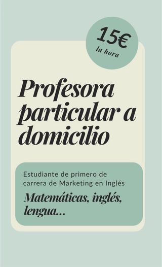 Profesora particular a domicilio