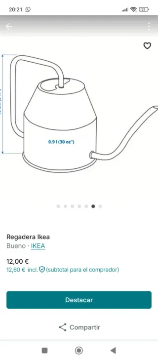 Regadera Ikea Blanca y Dorada