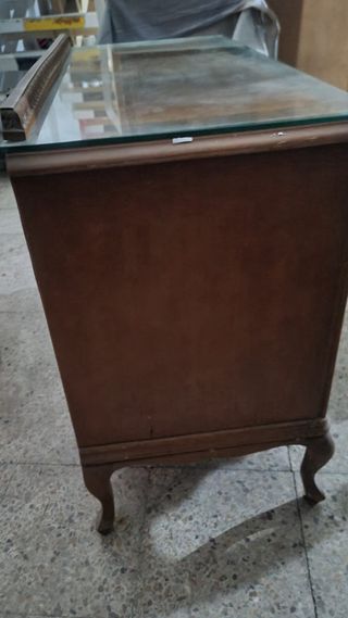 Tocador antiguo madera y cristal