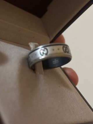 Anillo Gucci Cerámica y Oro Blanco