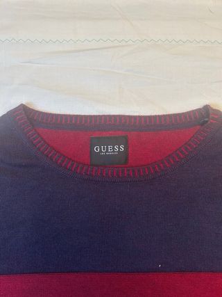 Maglione Guess Uomo Righe Bordeaux Blu L