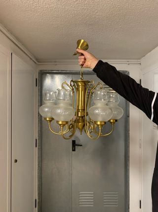 Lámpara de comedor dorada 6 brazos