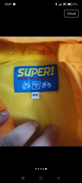 Giacca bambino arancione con cappuccio