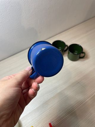 4 Tazas Metálicas Esmaltadas