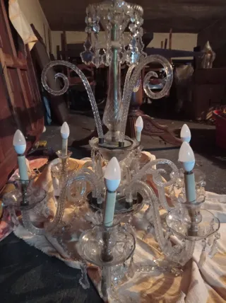 Lámpara de cristal antigua