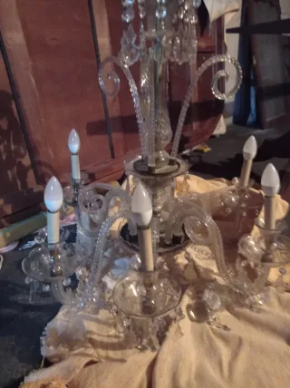 Lámpara de cristal antigua