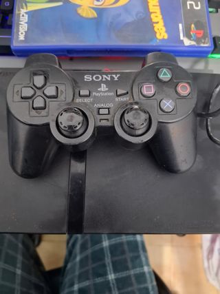 Consola PS2 Slim Negra + 1 Mando + 6 Juegos