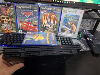 Consola PS2 Slim Negra + 1 Mando + 6 Juegos