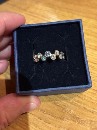 Anillo Swarovski Azul y Plateado