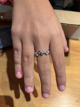 Anillo Swarovski Azul y Plateado