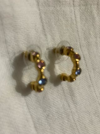 Pendientes Swarovski Aro Azul Rosa