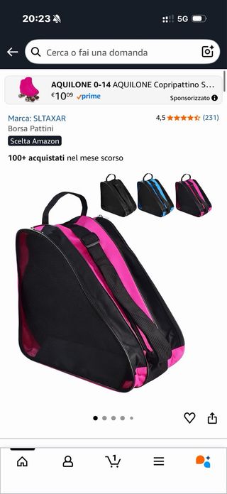 Borsa Pattini SLTAXAR Nero/Fucsia