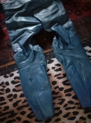 Traje Dainese Racing Piel Azul Blanco