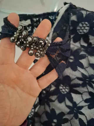 Vestido de fiesta encaje azul