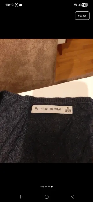 Casaco de malha comprido cinza