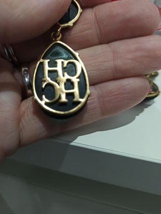 Pendientes CH Carolina Herrera Oro y Verde