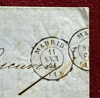 1861, carta, sello de 4 Cuartos, Madrid Alicante