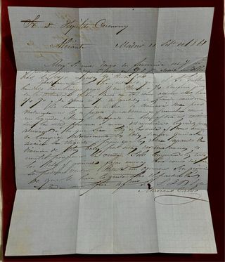 1861, carta, sello de 4 Cuartos, Madrid Alicante