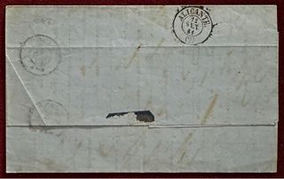 1861, carta, sello de 4 Cuartos, Madrid Alicante