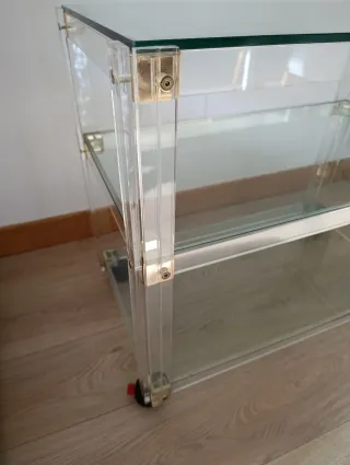Mueble bar cristal con ruedas