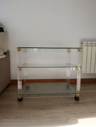 Mueble bar cristal con ruedas