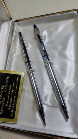 Juego Bolígrafo y Lapicero Anson Plata