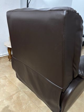 Sillón extensible de piel sintética negro