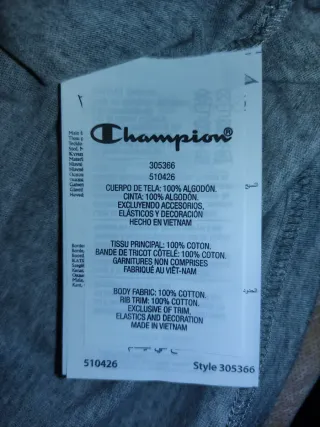 Camiseta Champion Gris Manga Larga-niños