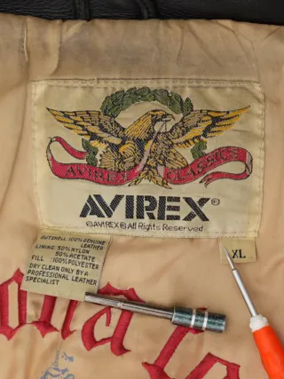 Cazadora Biker Cuero Avirex Talla XL Hombre