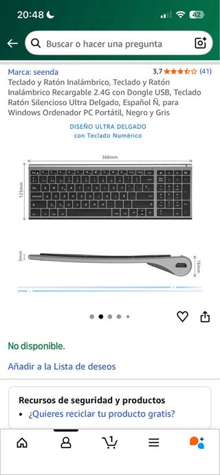 Teclado y Ratón Inalámbrico Bluetooth