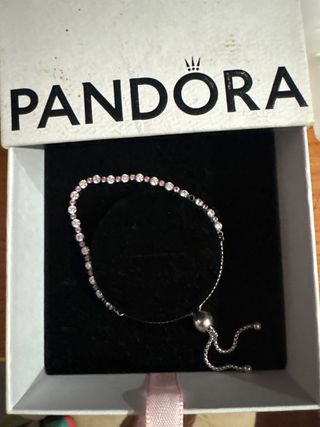 Pulsera Pandora Plata y Circonitas Rosas
