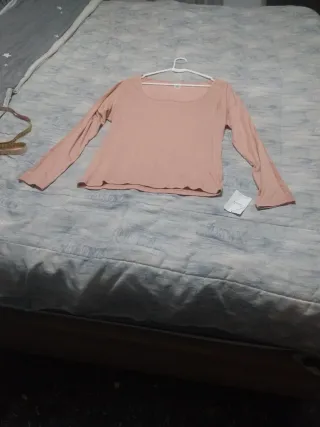 Suéter rosa de manga larga para mujer