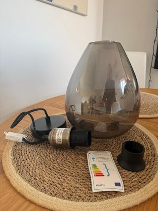 Dario - Lámpara de techo de cristal tintado negro