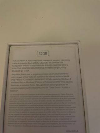 iPhone 4 Blanco con Cargador y caja