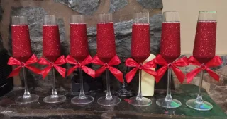 Copas de cristal decoradas a mano