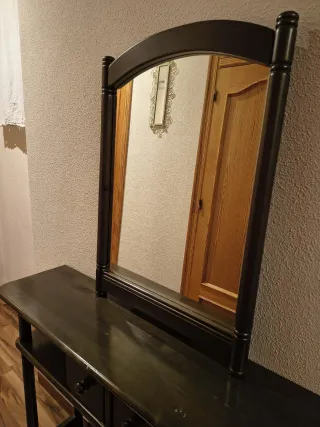 Mueble y espejo de entrada madera