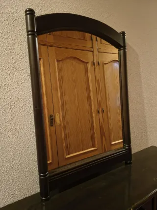 Mueble y espejo de entrada madera