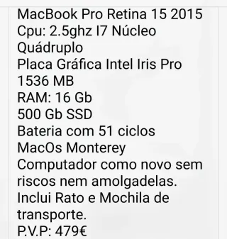 MacBook Pro Retina como novo