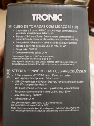 Regleta Cubo Enchufes TRONIC con USB