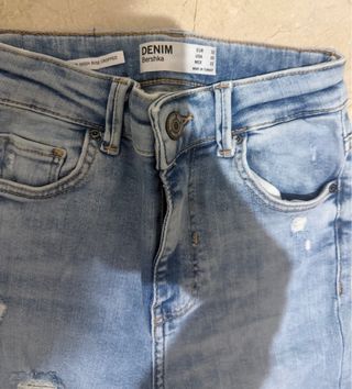 Pantalón Jeans Desgastado Azul
