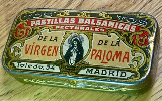 Cajita antigua farmacia Virgen de la Paloma Madrid