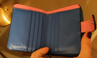 Cartera monedero Tous negra y azul