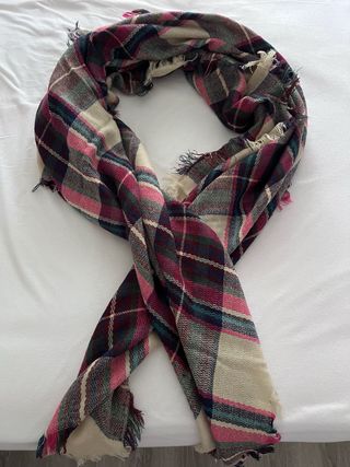 Bufanda cuadros multicolor punto