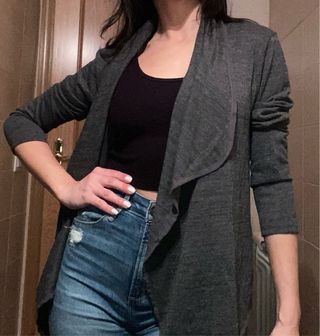 Cardigan Zara Ligero Gris Talla Única